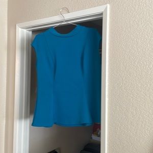 Worthington blue top L sleeveless fit and flare